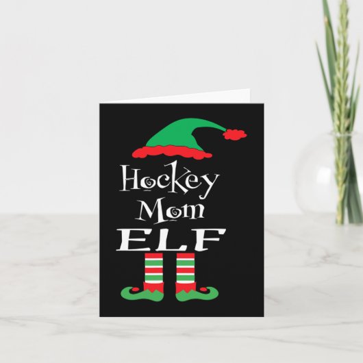 Leuke Hockey Moeder Elf Xmas Familie Match Vrouwen Kaart (Voorkant)