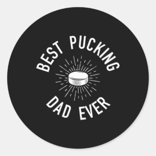 Leuke Hockey Papa Pun Gifts Beste Puck Ooit Ronde Sticker