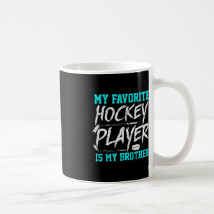 Leuke Hockey T-shirt Brother Novelty Gift Sibling Koffiemok
