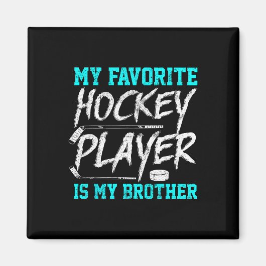 Leuke Hockey T-shirt Brother Novelty Gift Sibling Magneet (Voorkant)