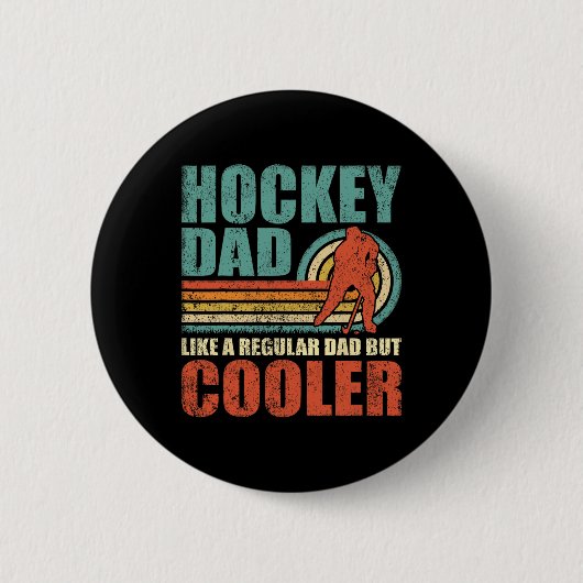 Leuke hockey vader als een gewone vader, maar cool ronde button 5,7 cm (Voorkant)