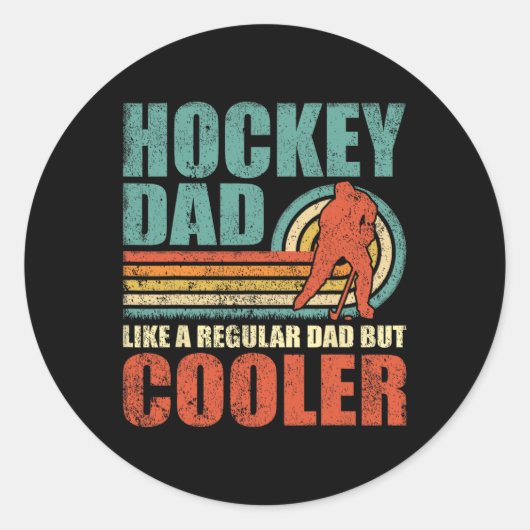 Leuke hockey vader als een gewone vader, maar cool ronde sticker (Voorkant)