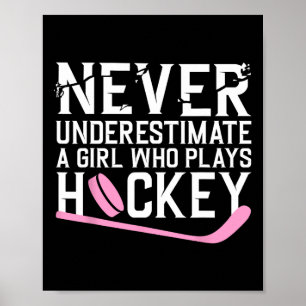 Leuke Hockey voor Vrouwen Meisjes Ijshockey Speler Poster