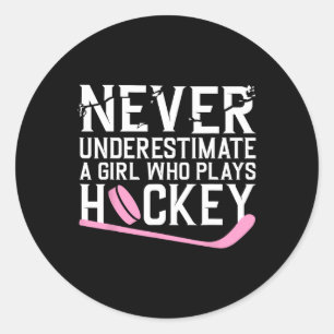 Leuke Hockey voor Vrouwen Meisjes Ijshockey Speler Ronde Sticker