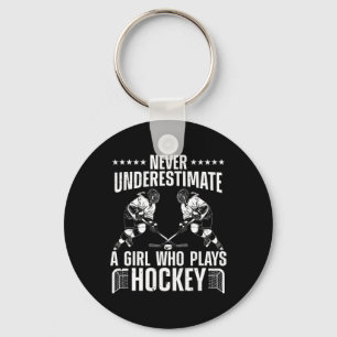 Leuke Hockey voor Vrouwen Meisjes Ijshockey Speler Sleutelhanger