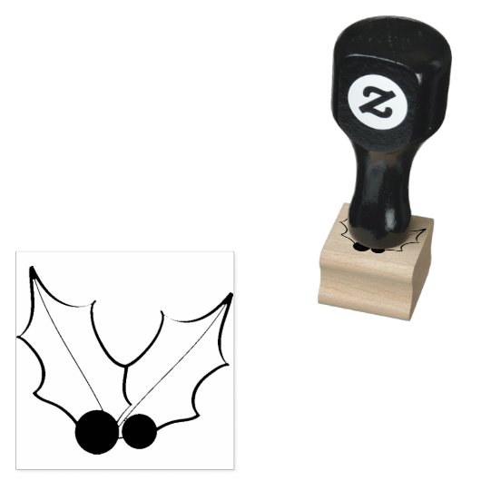 Leuke Holly bessen en bladeren Rubber Stamp Rubberstempel (Gestempeld)