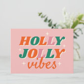 Leuke Holly Jolly Vibes Kerstontwerp Kaart (Staand voorkant)