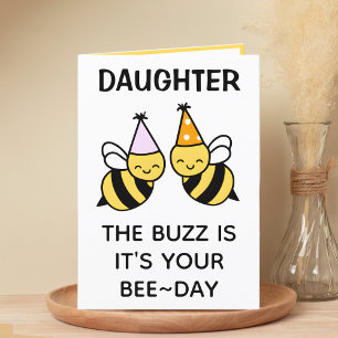 Leuke hommel bijen dochter Happy Birthday Bedankkaart