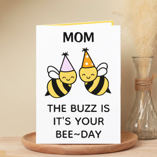 Leuke hommel bijen moeder gelukkig verjaardag bedankkaart