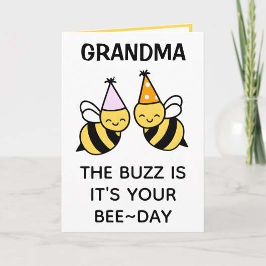 Leuke hommel bijen oma Happy Birthday Bedankkaart (Voorkant)
