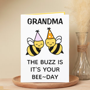 Leuke hommel bijen oma Happy Birthday Bedankkaart