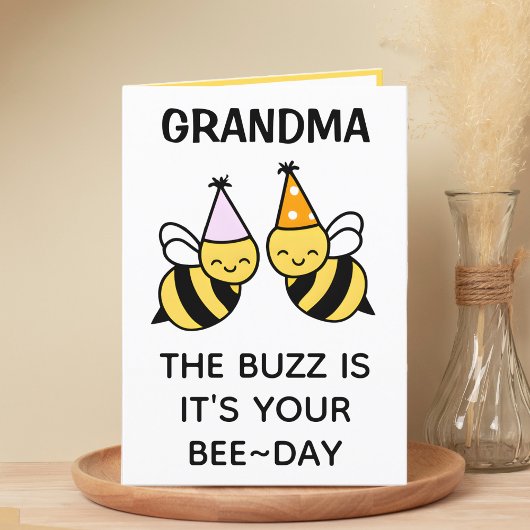 Leuke hommel bijen oma Happy Birthday Bedankkaart
