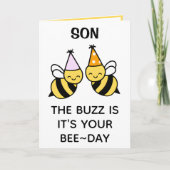 Leuke hommel bijenkind zoon gelukkige verjaardag bedankkaart (Voorkant)