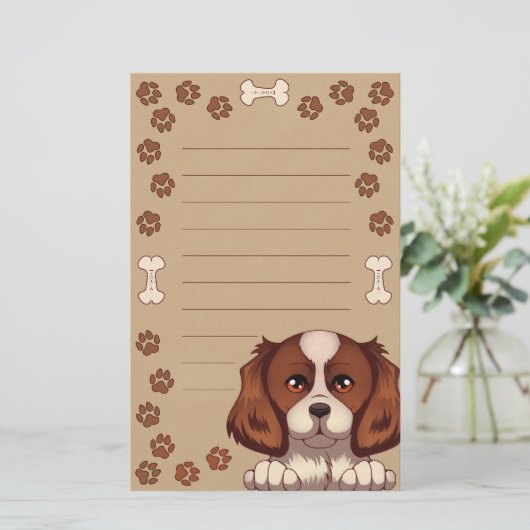 Leuke hond briefpapier (gevoerd) (Staand voorkant)