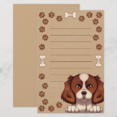 Leuke hond briefpapier (gevoerd) (Voorkant / Achterkant)