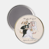Leuke Hond Cartoons Bruiloft Save the Date Magnets Magneet (Voorkant / Achterkant)