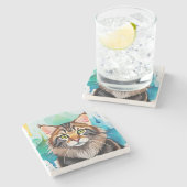 Leuke hond close-up mini klembord stenen onderzetter (Zijkant)