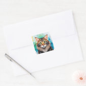 Leuke hond close-up mini klembord vierkante sticker (Envelop)