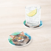 Leuke hond close-up mini klembord zandsteen onderzetter (Zijkant)