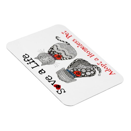 Leuke Hond en Kat Adoptie Magneet 3 "x4" (Rechterzijde)