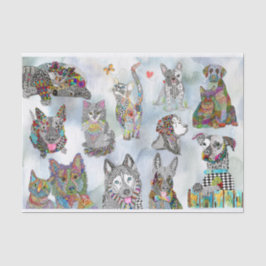 Leuke Hond en Kat Assortiment Weefsel Papier