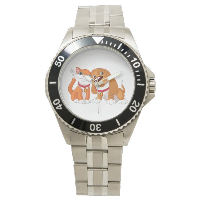 Leuke hond en kat horloge (Voorkant)