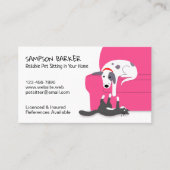 Leuke Hond en Kat Huisdier Zitten | Dierenverzorgi Visitekaartje (Voorkant)