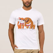 Leuke hond en kat Mannen T-shirt (Voorkant)