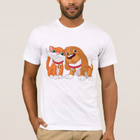 Leuke hond en kat Mannen T-shirt