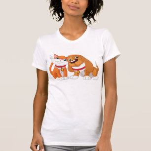 Leuke hond en kat vrouwen T-shirt