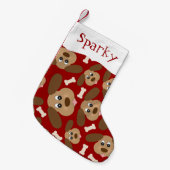 Leuke Hond Gezichten Gepersonaliseerd Kleine Kerstsok (Voorkant (Hangend))