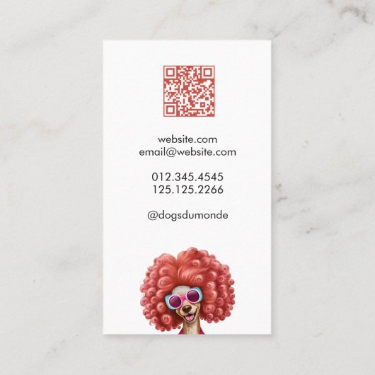 Leuke Hond Grooming Roze Poedel Visitekaartje (Achterkant)
