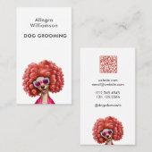 Leuke Hond Grooming Roze Poedel Visitekaartje (Voorkant / Achterkant)