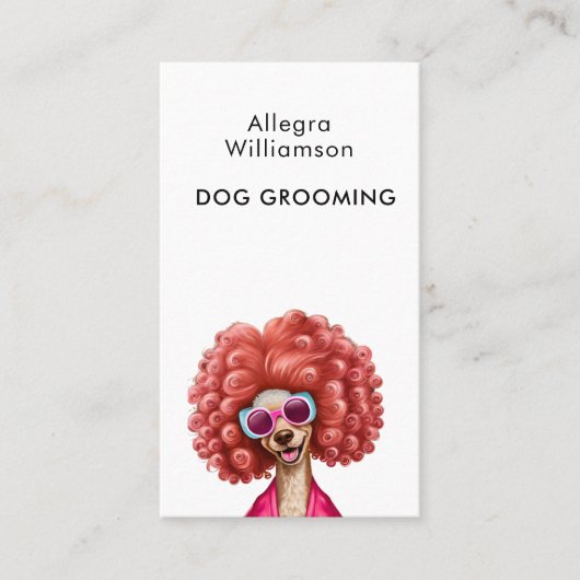 Leuke Hond Grooming Roze Poedel Visitekaartje (Voorkant)