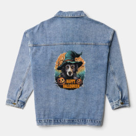 Leuke hond Halloween feest Denim Jacket