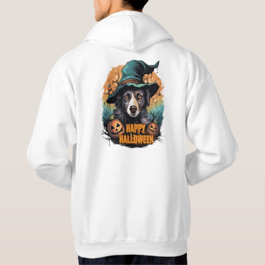 Leuke hond Halloween feest Hoodie (Achterkant)