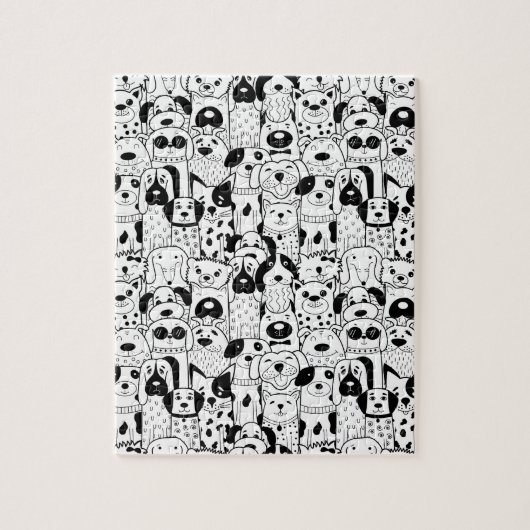 Leuke Hond Huisdier Dier Cartoon Tekenkunst Legpuzzel (Verticaal)