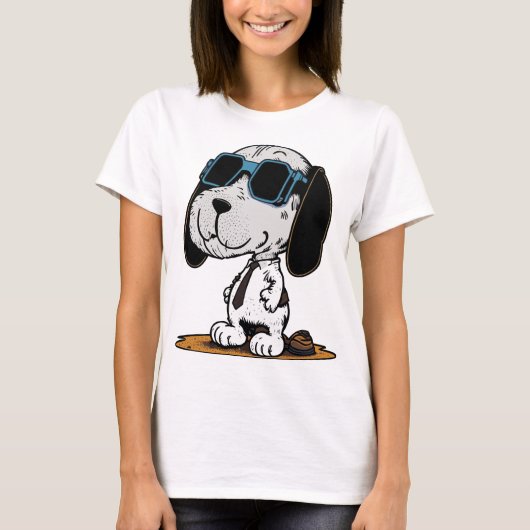 Leuke Hond in Zonnebril T-shirt (Voorkant)