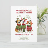 Leuke Hond Kerstfeest Uitnodiging (Staand voorkant)