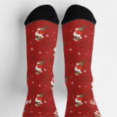 Leuke hond kerstman patroon rode kerst sokken (Top)