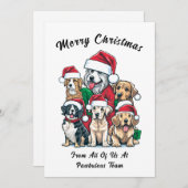 Leuke Hond Kersttekening Feestdagenkaart (Voorkant / Achterkant)