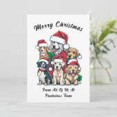 Leuke Hond Kersttekening Feestdagenkaart (Staand voorkant)