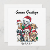 Leuke Hond Kersttekening Feestdagenkaart (Voorkant / Achterkant)