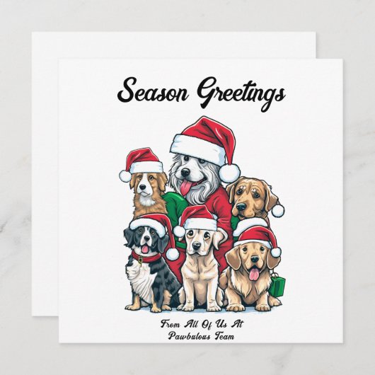 Leuke Hond Kersttekening Feestdagenkaart (Voorkant / Achterkant)