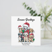 Leuke Hond Kersttekening Feestdagenkaart (Staand voorkant)