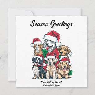 Leuke Hond Kersttekening Feestdagenkaart