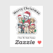 Leuke Hond Kersttekening Sticker (Vel)