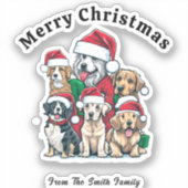Leuke Hond Kersttekening Sticker (Voorkant)