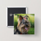 Leuke Hond knop 7 Vierkante Button 5,1 Cm (Voorkant /achterkant)