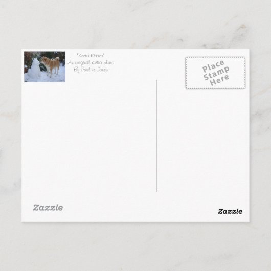 Leuke hond kussen sneeuwpop sneeuwscène bij Kerstm Briefkaart (Achterkant)